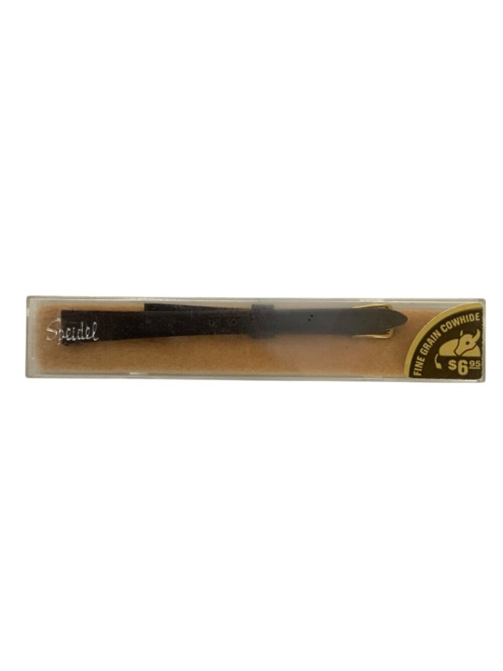 Speidel Genuine Leather Watch Band 10mm Black Gold Buckle Canada New
